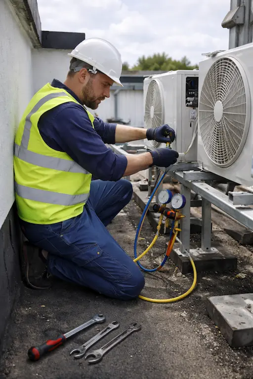 commercial hvac mini split rooftop service technician.webp